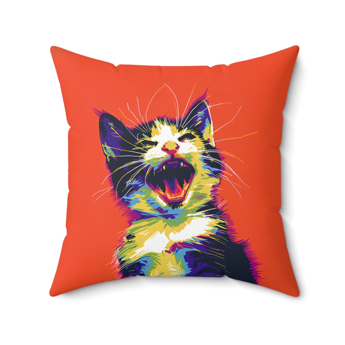 Screamin Kitten Throw Pillow