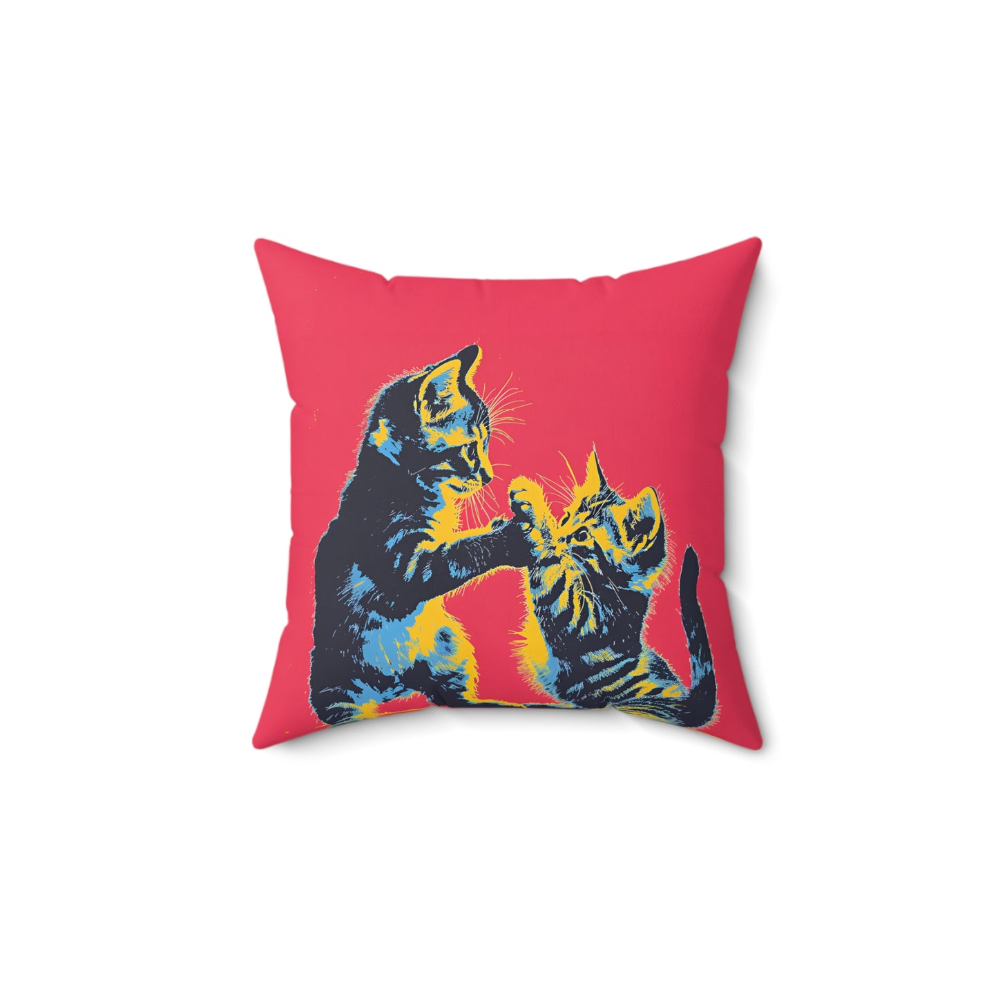 Cat Fight Throw Pillow