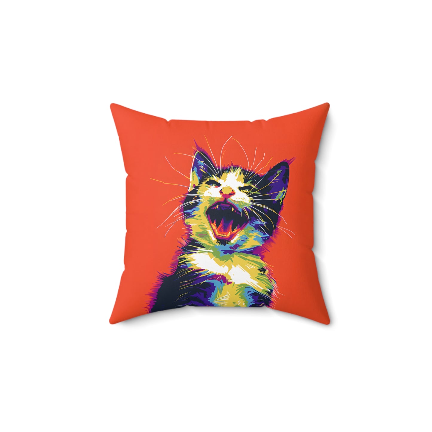 Screamin Kitten Throw Pillow