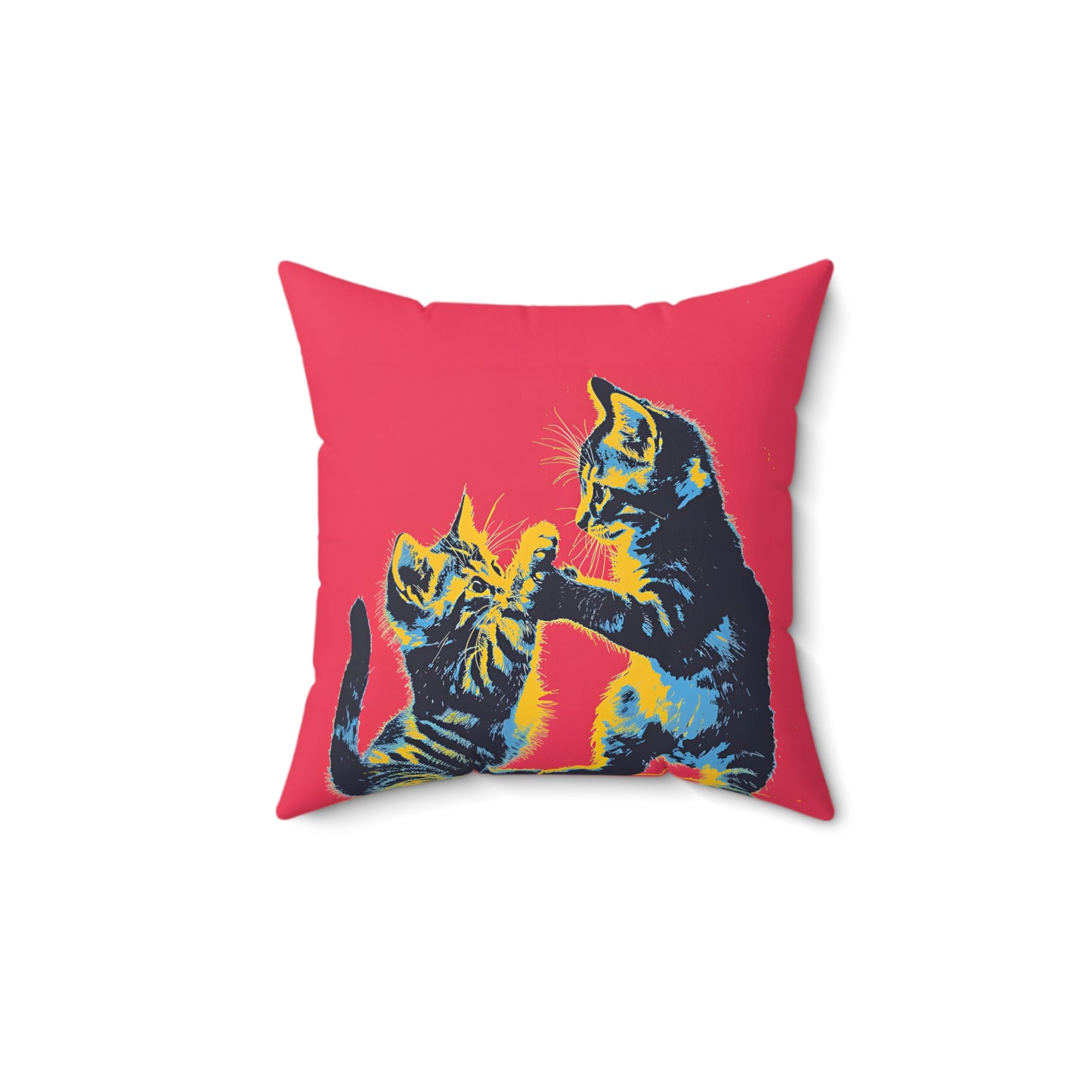 Cat Fight Throw Pillow