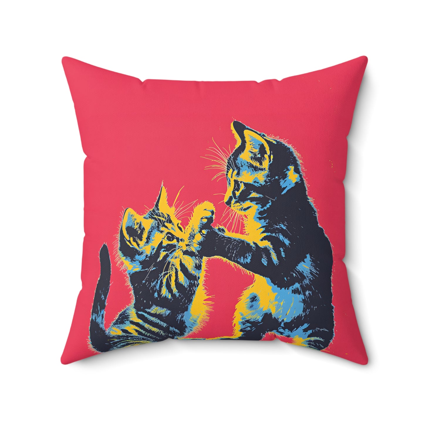 Cat Fight Throw Pillow