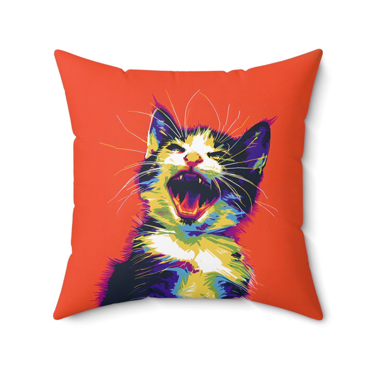 Screamin Kitten Throw Pillow